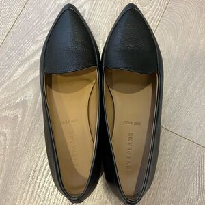 Never Worn Everlane Black Leather Pointed Flats Size 6.5